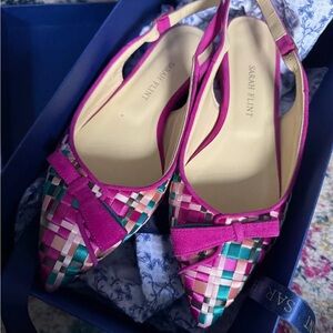 Sarah Flint Women's Pink and Green Slingback Shoes